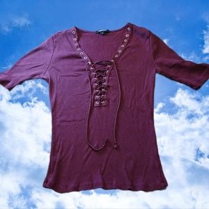 Maroon 3/4 Sleeve Top